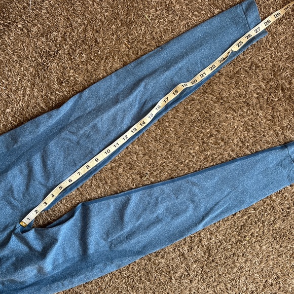 Blue seamless high-waisted contour active athletic gym leggings - Picture 5 of 8